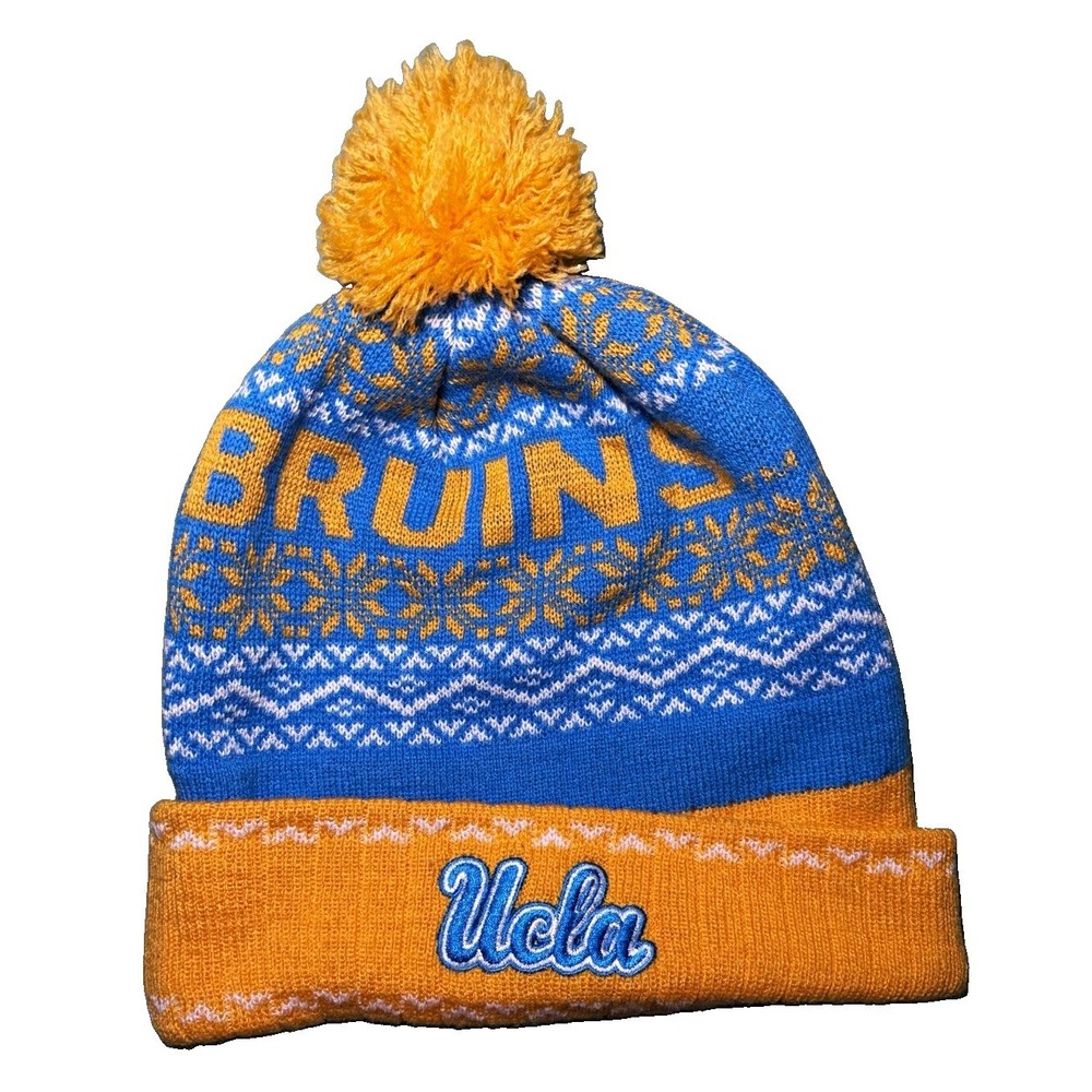 UCLA Bruins Knit Pom Beanie Hat, Blue/Gold Winter Cap